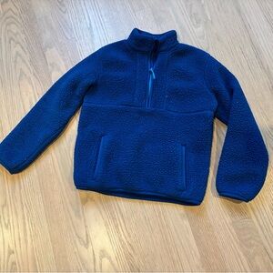 All in Motion Navy Blue Sherpa Fleece Top Cozy Sweatshirt Boys 8/10Y
